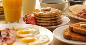 Hearty breakfast plate with eggs, home fries, and toast at the Dutch Kitchen